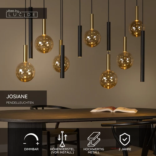 Lucide JOSIANE - Pendelleuchten - 7xG9 - Schwarz | Vibes - USP